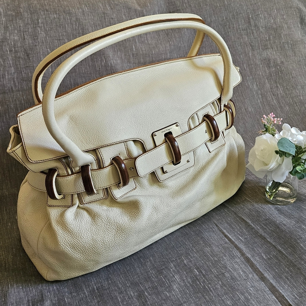 Salvatore ferragamo Vanilla Designer Large Satchel Handbag (LIMITED EDITION)